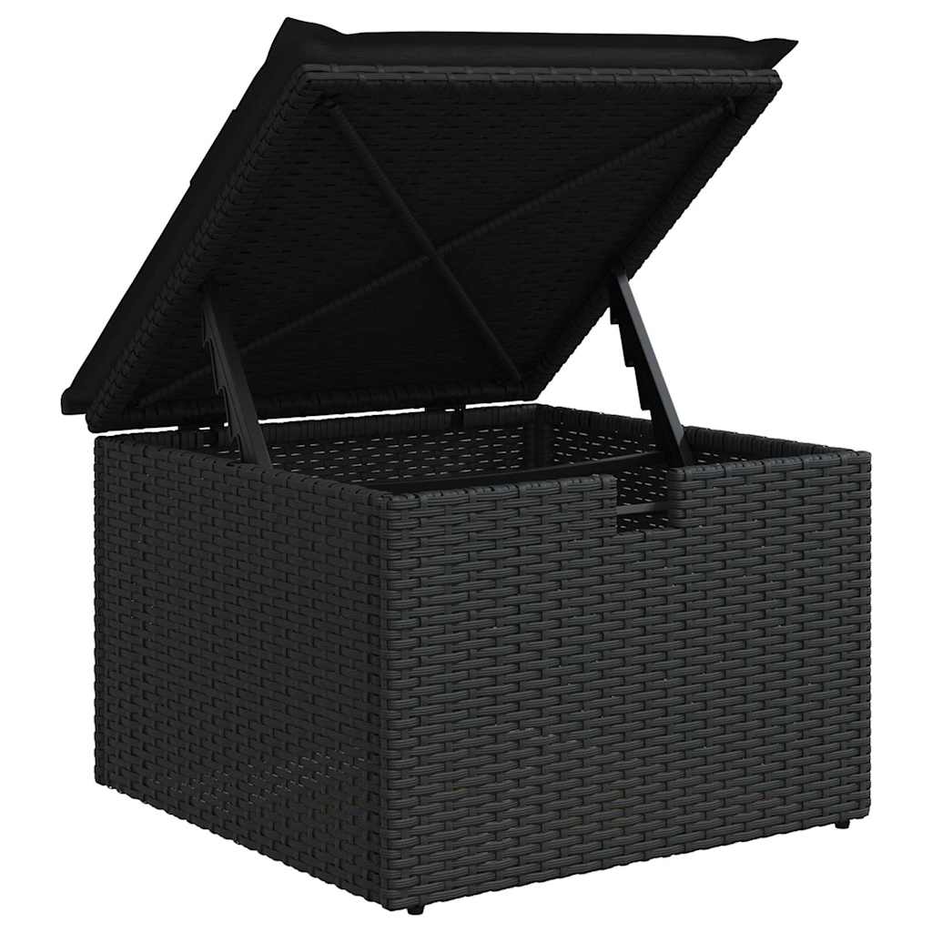 vidaXL Garten-Sofa-Set mit Kissen 8 pcs Schwarz Poly Rattan