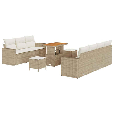 vidaXL Garten-Sofa-Set 10 pcs Beige Poly-Rattan