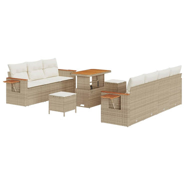 vidaXL Gartensofa-set mit Kissen 10 pcs Beige und Creme