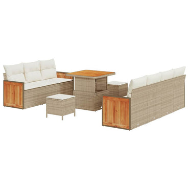 vidaXL Gartensofa-set mit Kissen 10 pcs Beige und Creme