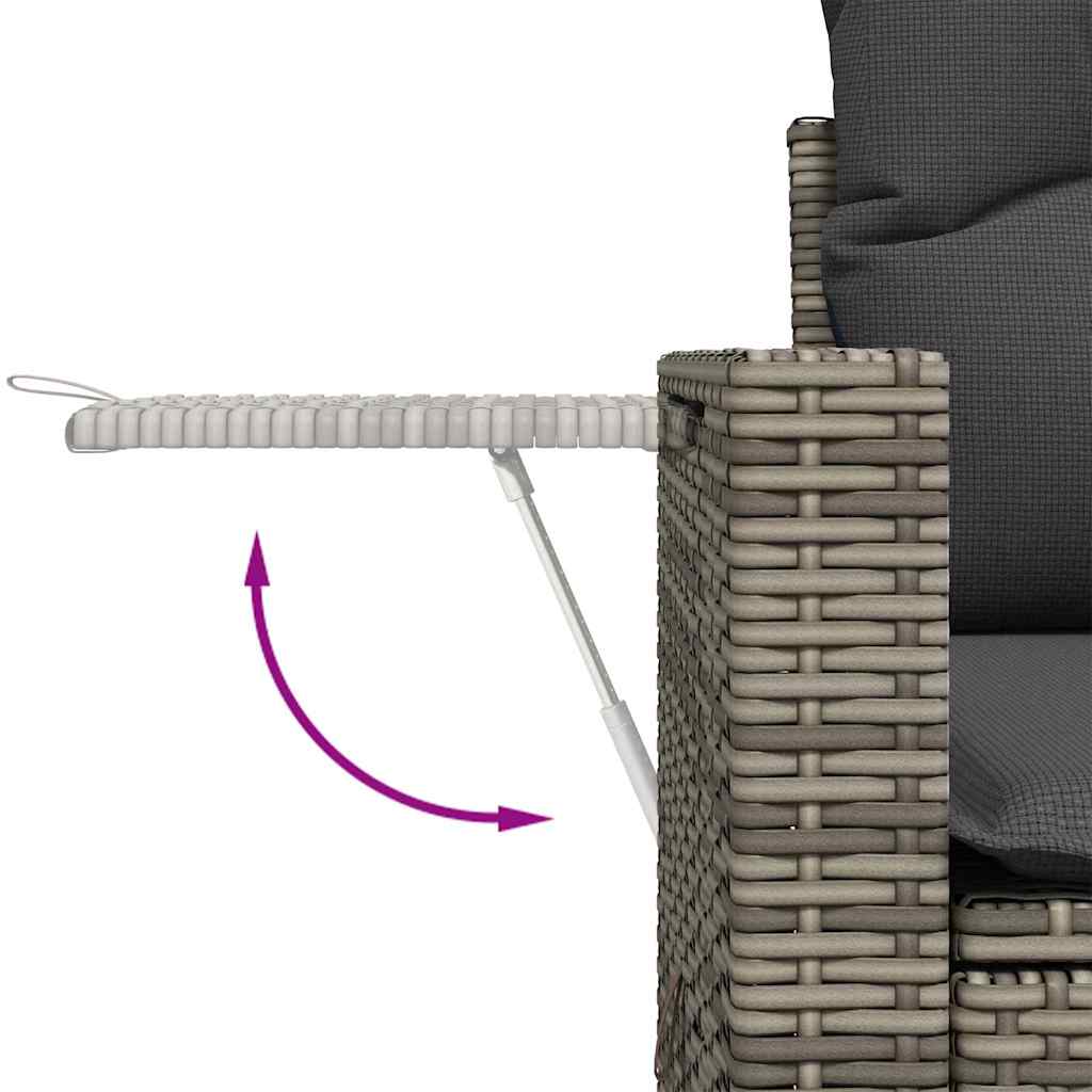 vidaXL Salon de jardin avec coussins 10 pcs Gris résine tressée