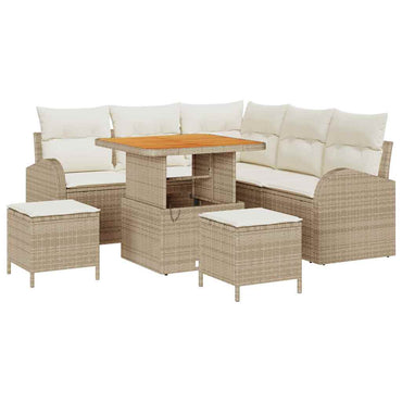 vidaXL Ensemble de canapés de jardin avec coussins et rangements 8 pcs Beige et Crème