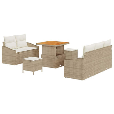 vidaXL Ensemble de canapés de jardin avec coussins et rangements 8 pcs Beige et Crème