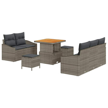 vidaXL Salon de jardin avec coussins et rangements 8 pcs Gris