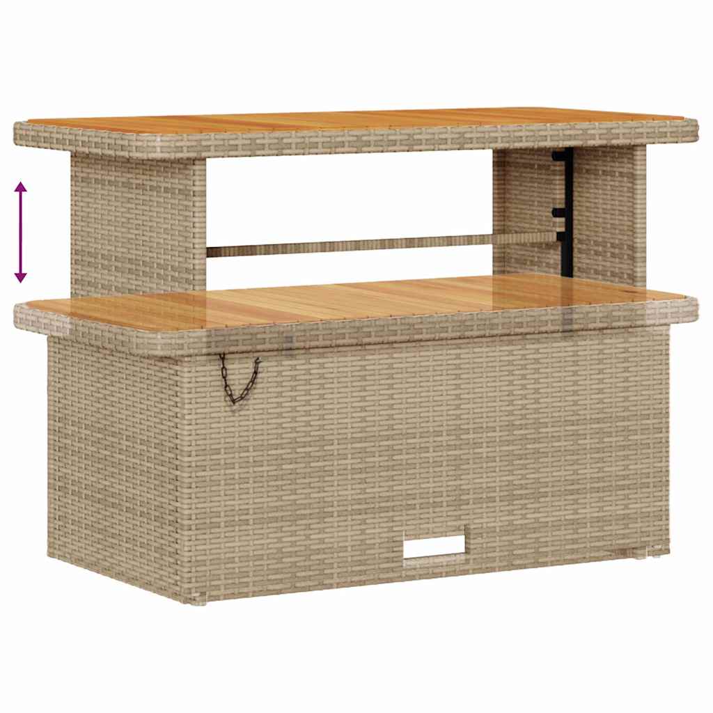 vidaXL Gartensofa-set mit Kissen mit Speicher 13 pcs Beige Poly Rattan