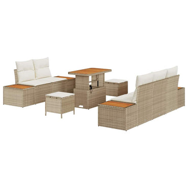 vidaXL Ensemble de canapés de jardin avec coussins et rangements 8 pcs Beige et Crème