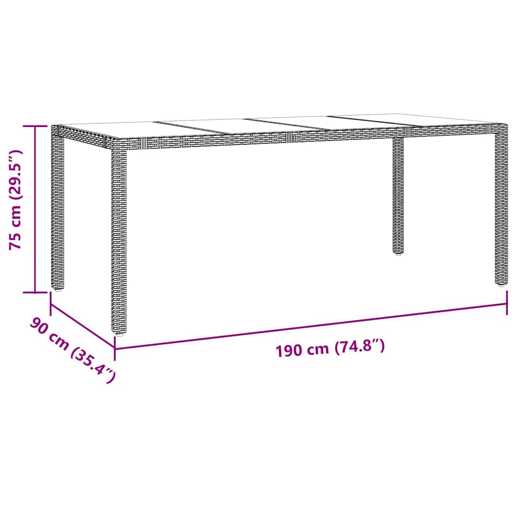 vidaXL Garten Essgruppe 9 pcs Beige Poly-Rattan