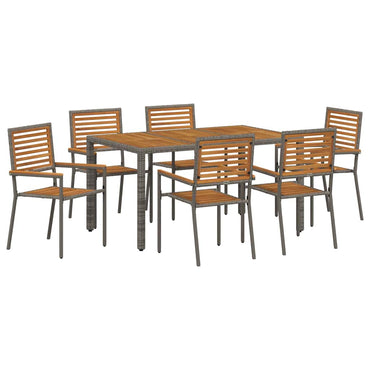 vidaXL Ensemble de salle à manger de jardin 7 pcs gris 150 x 90 x 75 cm résine tressée