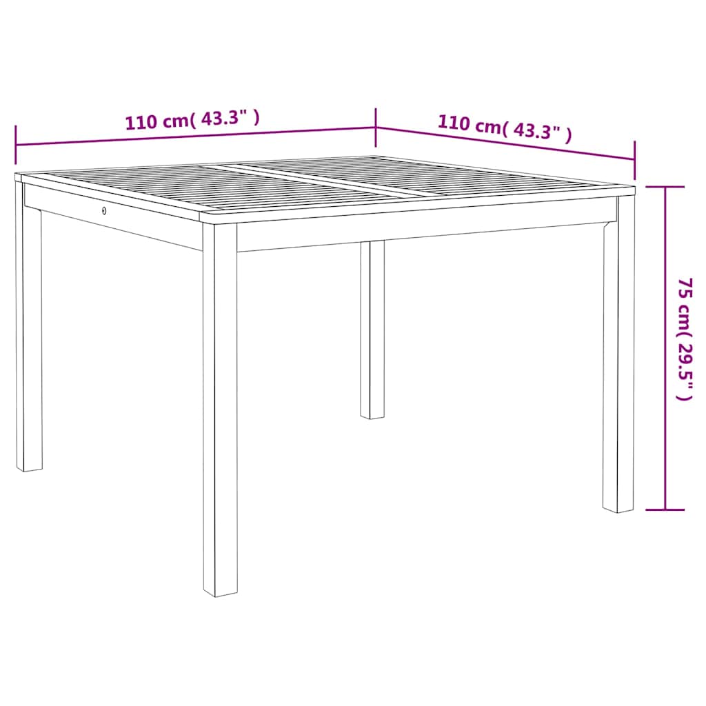 Garten Essgruppe 5 pcs Schwarz Massivholz Akazie