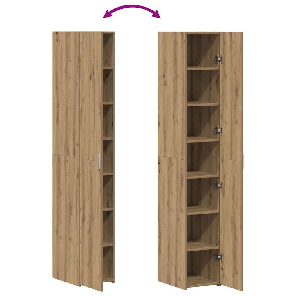 vidaXL Buffet haut 2 pcs chêne Artisan 30 x 42,5 x 185 cm