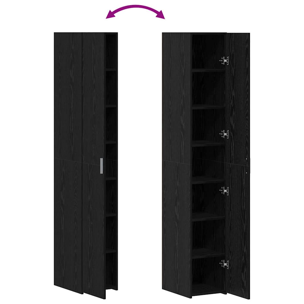 vidaXL Meuble haut 2 pcs Noir aspect chêne 30 x 42,5 x 185 cm