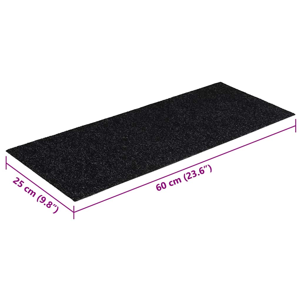 Stufenmatten Selbstklebend 30 Stk. 60x25 cm Schwarz Rechteckig