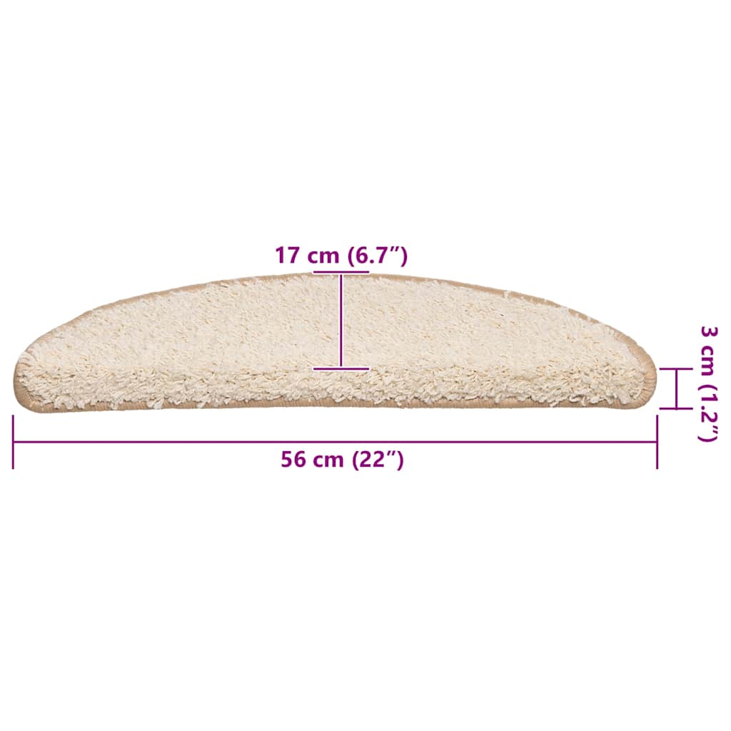 Stufenmatten 30 Stk. 56x17x3 cm Creme Halbrund