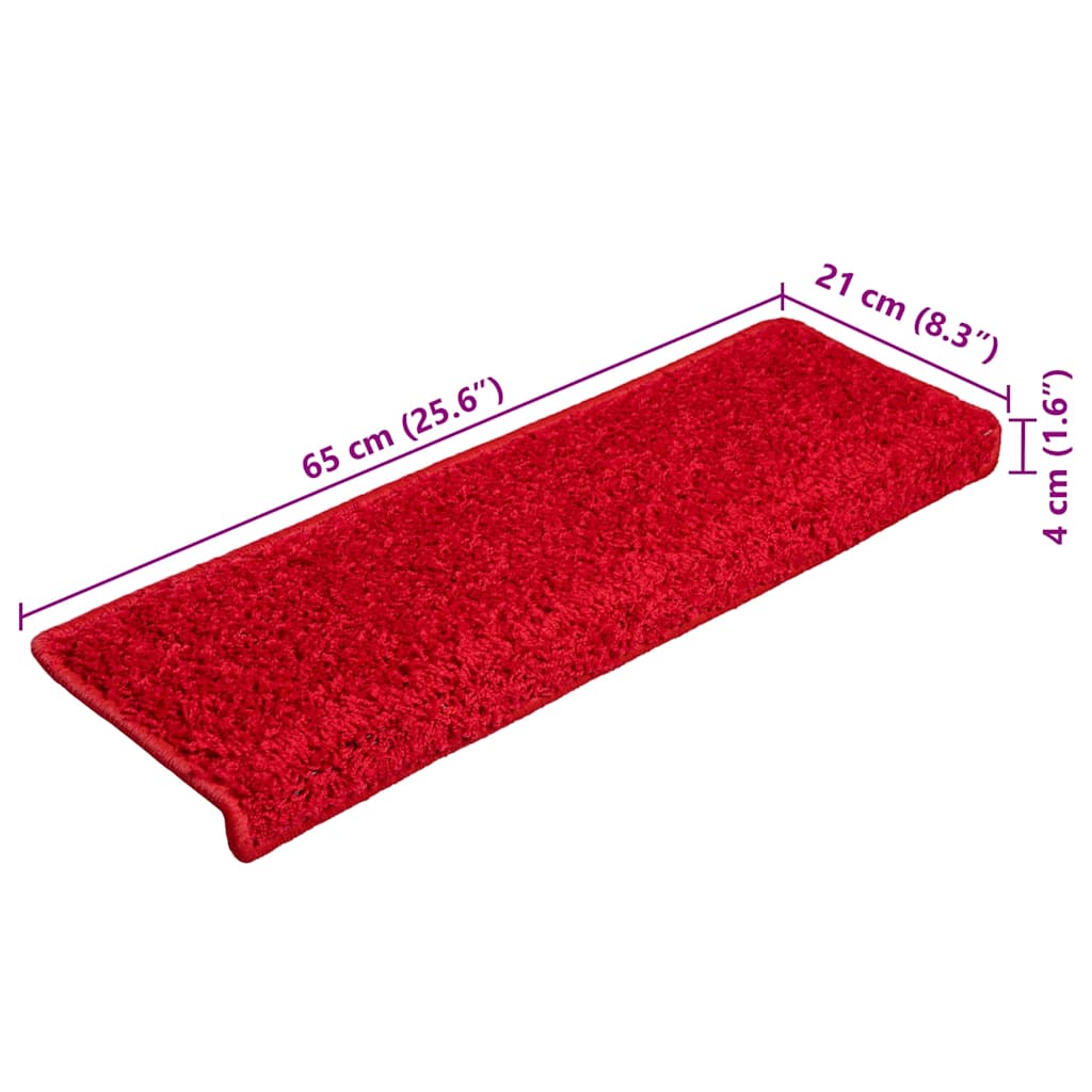 Stufenmatten 20 Stk. 65x21x4 cm Rot Rechteckiger Rand