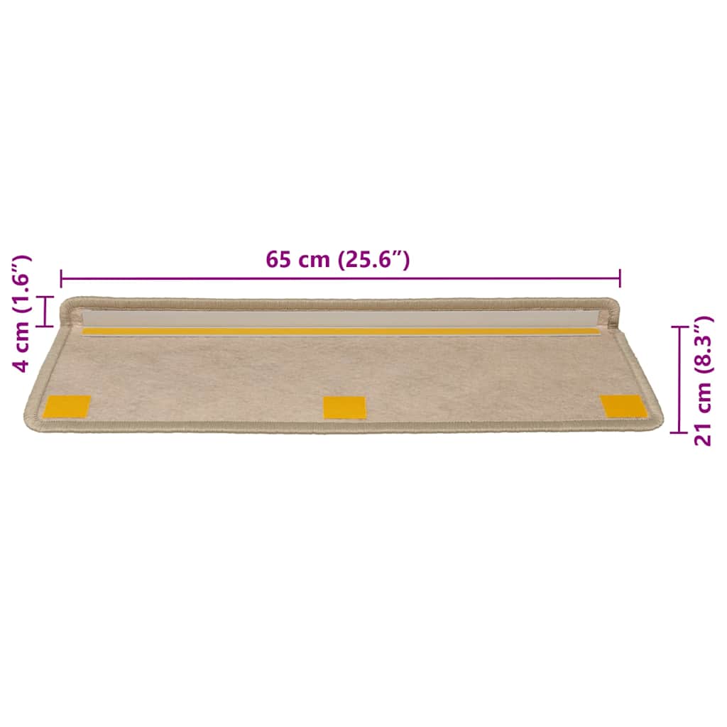 Stufenmatten Selbstklebend Sisal-Optik 30Stk. 65x21x4cm Sand