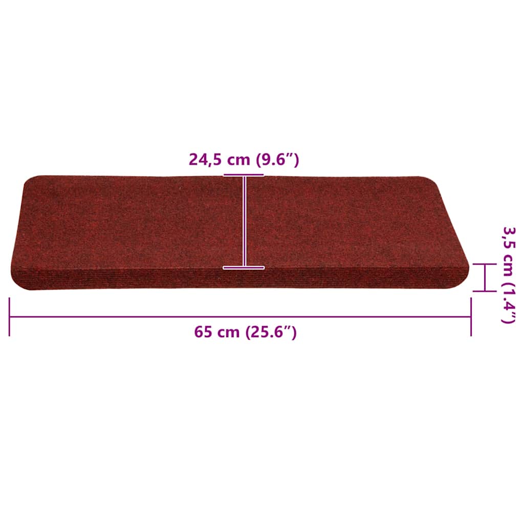 Stufenmatten Selbstklebend 30 Stk. Rot 65x24,5x3,5 cm