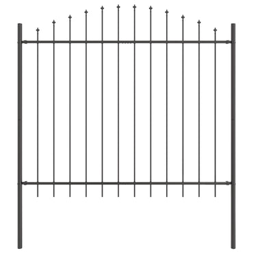vidaXL Gartenzaun 7 pcs Grau 170 x 190 cm Pulverbeschichteter Stahl