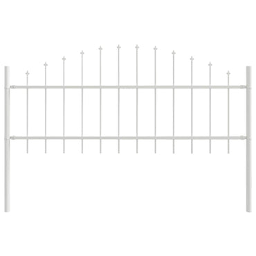 vidaXL Gartenzaun 7 pcs Weiß 170 x 140 cm Pulverbeschichteter Stahl