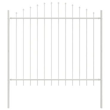 vidaXL Gartenzaun 8 pcs Weiß 170 x 165 cm Pulverbeschichteter Stahl