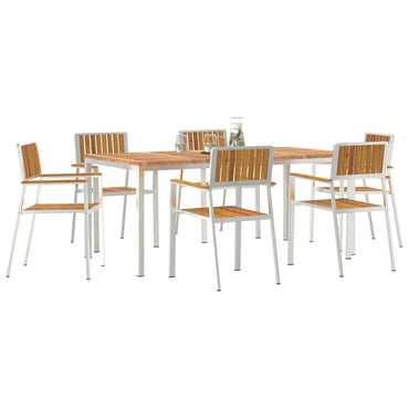 vidaXL Outdoortisch-Set 7 pcs Braun Massivholz Akazie