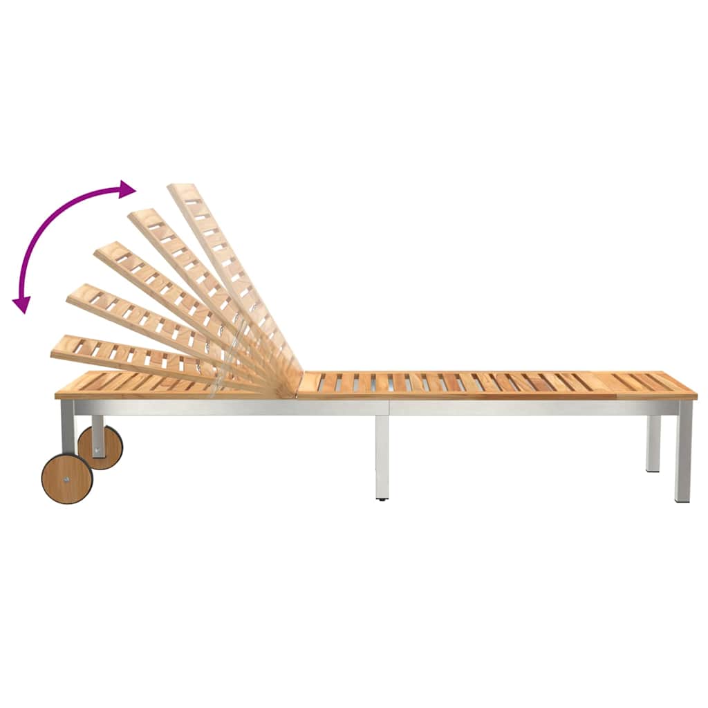 Liege 2-Person 3 pcs Braun Massivholz Akazie