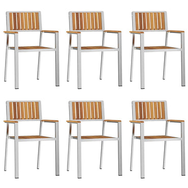 vidaXL Chaises de jardin 6 pcs Marron 56 x 54,5 x 87 cm Bois d'acacia massif