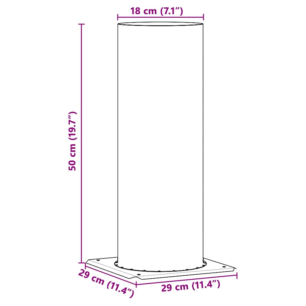 Kamin Kopf Erweiterung Silber 29 x 29 x 50 cm Edelstahl