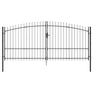 vidaXL Doppeltor mit Schloss Grau 400 x 199.5 cm Stahl