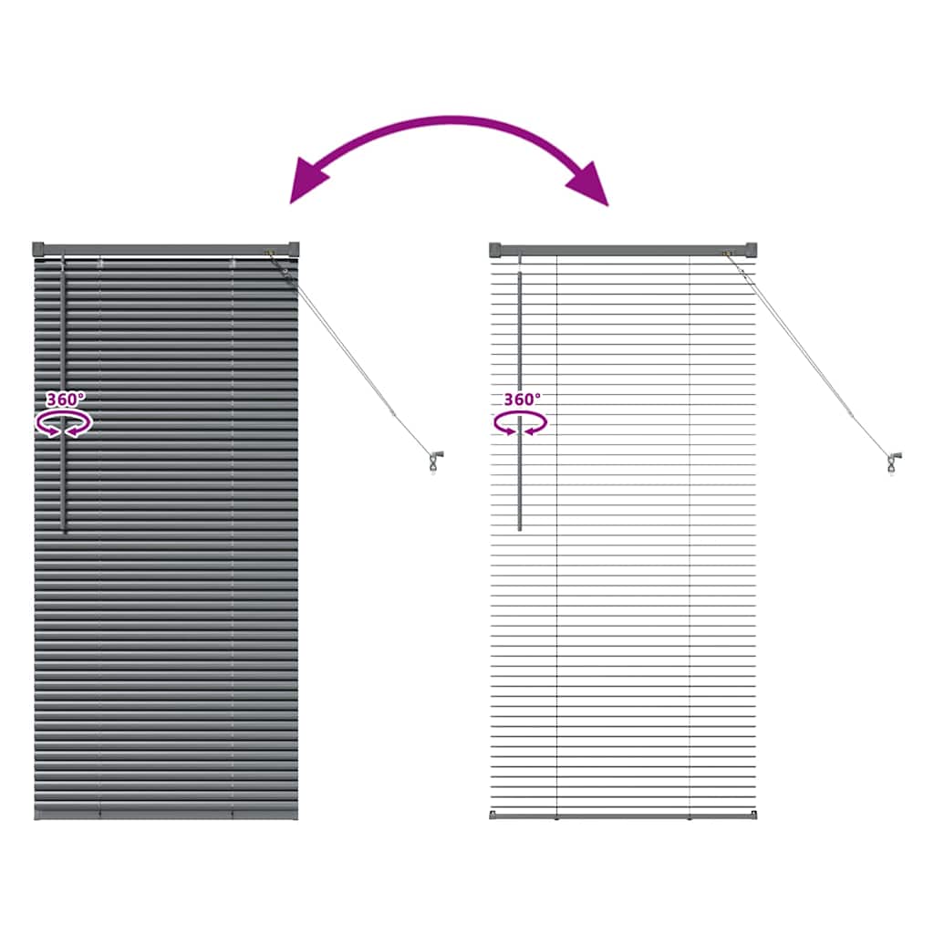Balkenjalousien Dunkelgrau 130 x 60 cm Aluminium