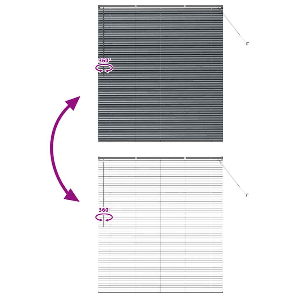 Balkenjalousien Dunkelgrau 175 x 160 cm Aluminium