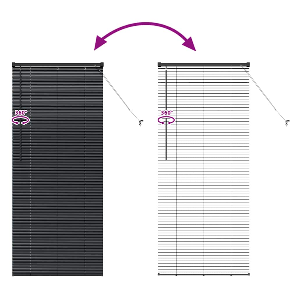 Balkenjalousien Schwarz 175 x 80 cm Aluminium