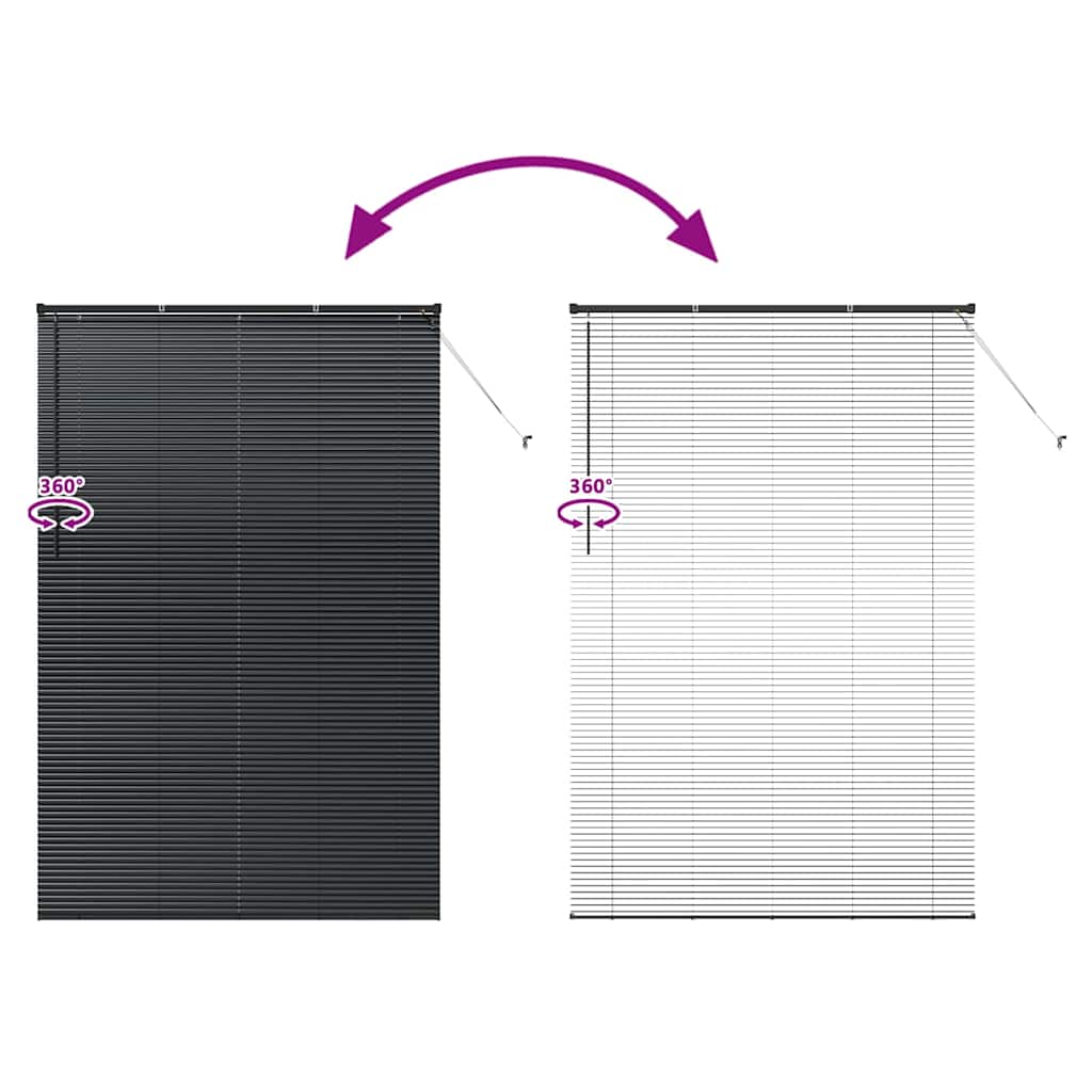 Balkenjalousien Schwarz 220 x 145 cm Aluminium