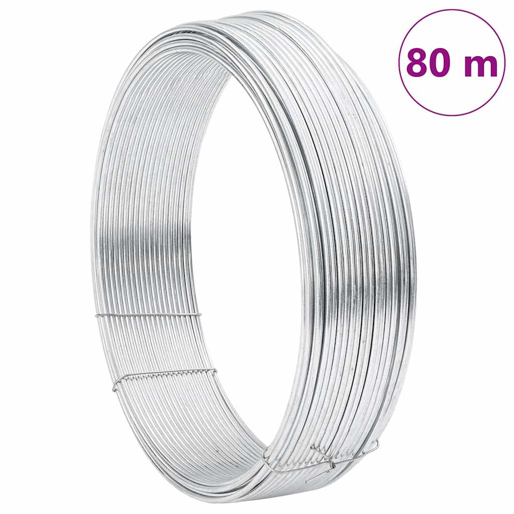 Zaunbindedraht Silber 80 m Heißgetauchter verzinkter Draht