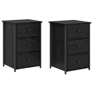 vidaXL Nachttisch 2 pcs Schwarz Eichen-Optik 40 x 36 x 60 cm