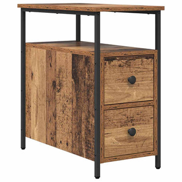 vidaXL Nachttisch mit Schubladen Altholz 30 x 60 x 60 cm Holzwerkstoff