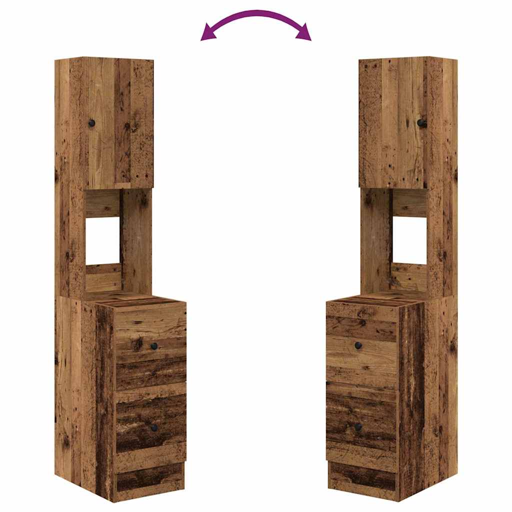 vidaXL Küchenbuffet mit Schubladen mit Regal Altholz 32 x 50 x 180 cm