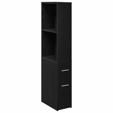 vidaXL Badezimmermöbel-Set Schwarz Eichen-Optik 22 x 41 x 135 cm