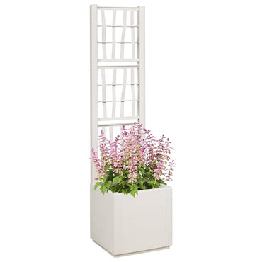 vidaXL Blumenkiste Weiß 36 x 36 x 140 cm Kunststoff