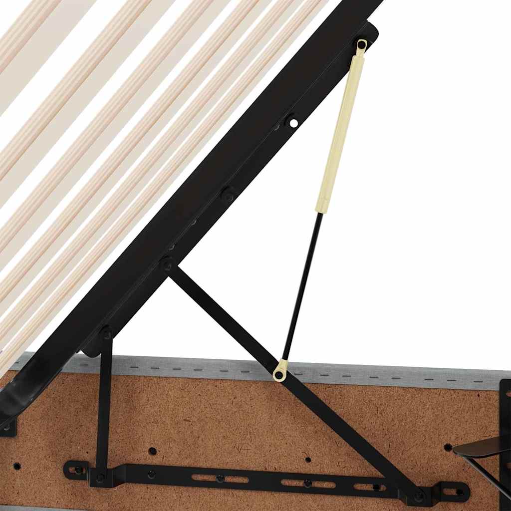 Aufbewahrungsbett mit Matratze Hellgrau 180 x 200 cm Stoff