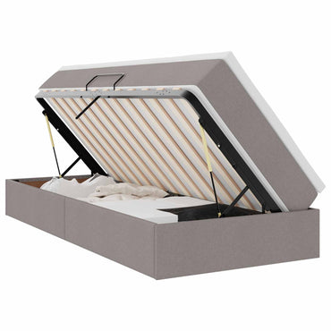 vidaXL Lit de rangement avec matelas Taupe 100 x 200 cm Polyester