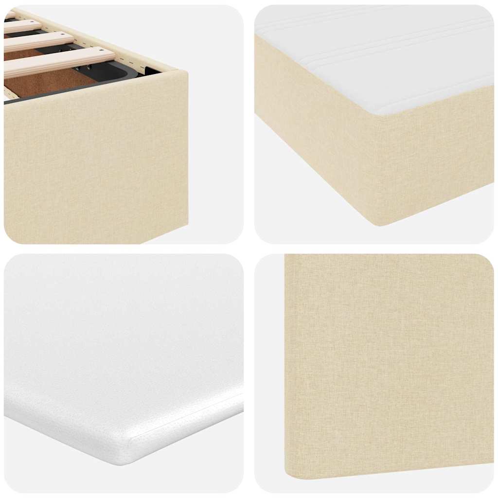 vidaXL Aufbewahrungsbett mit Matratze Creme 140 x 190 cm Holzwerkstoff