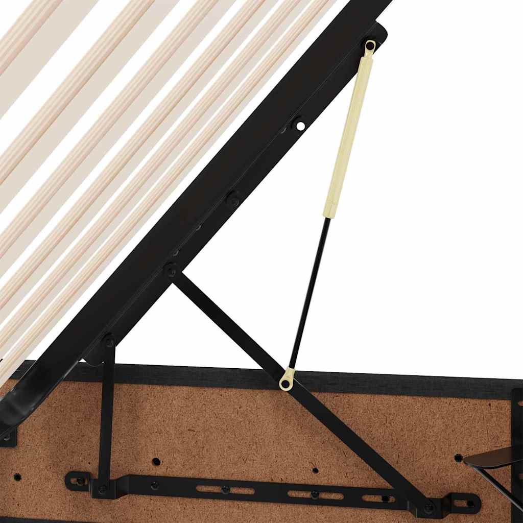 Aufbewahrungsbett mit Matratze Schwarz 140 x 200 cm