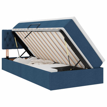 vidaXL Aufbewahrungsbett mit Matratze Blau 90 x 200 cm Holzwerkstoff