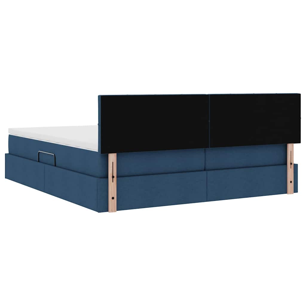 vidaXL Aufbewahrungsbett mit Matratze Blau 180 x 200 cm Kunstleder