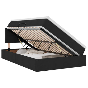 vidaXL Bett mit Stauraum und LED mit LED Schwarz 120 x 200 cm Stoff