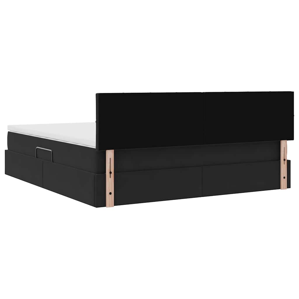 vidaXL Bett mit Stauraum und LED mit LED Schwarz 160 x 200 cm Samt