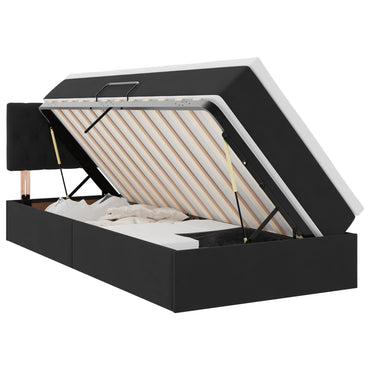 vidaXL Bett mit Stauraum und LED mit LED Schwarz 100 x 200 cm Samt
