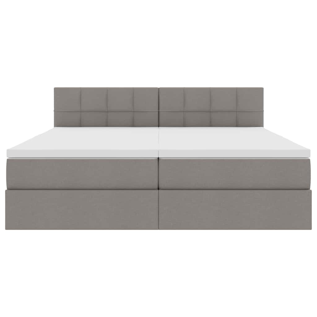 vidaXL Lit avec bande LED et tête de lit taupe 200 x 200 cm tissu
