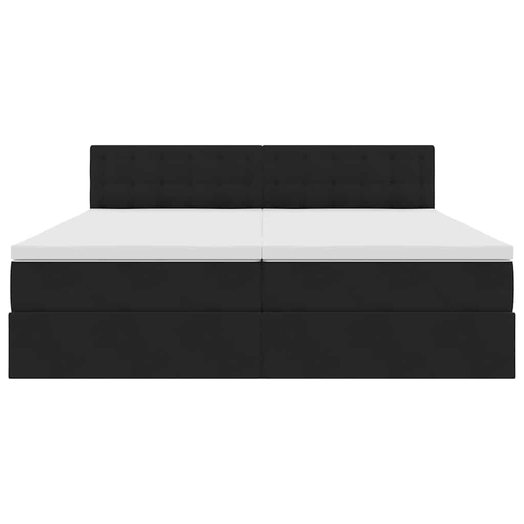 vidaXL Bett mit LED-Lichtleisten Schwarz 200 x 200 cm Samt