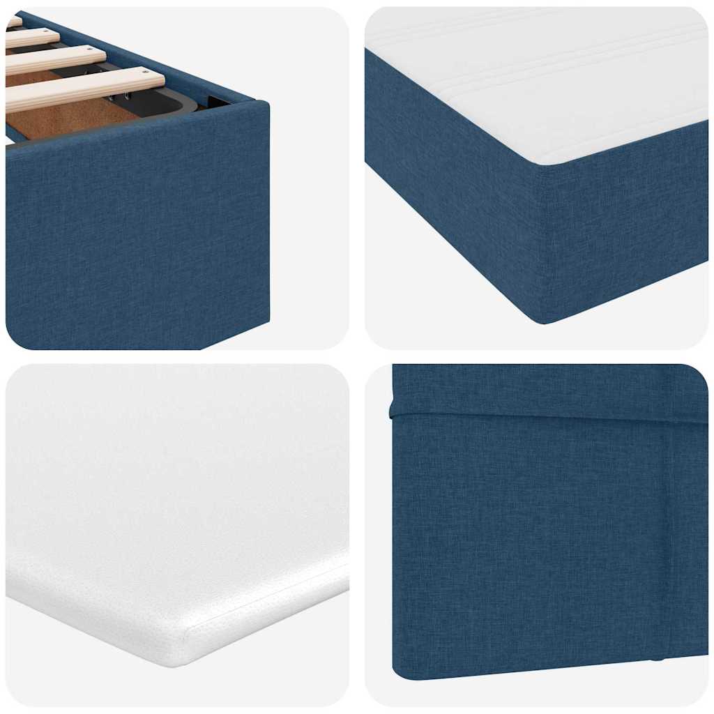 vidaXL Aufbewahrungsbett mit Matratze Blau 90 x 200 cm Polyester